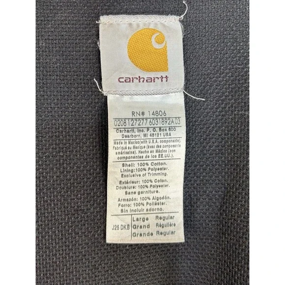 Vintage Carhartt Hooded Zip Up Jacket Mens Large RN# 14806 Brown - Picture 12 of 12